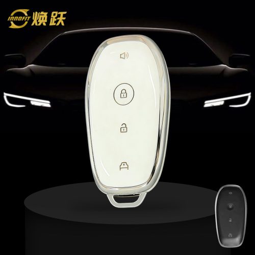 BUH1T1-White-Silver Plating- Car Key Cover For Buick