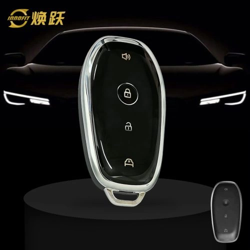 BUH1T1-Black-Silver Plating- Car Key Cover For Buick