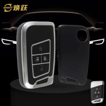 VOD3T1-Black-Silver Plating- Car Key Cover For Volkswagen