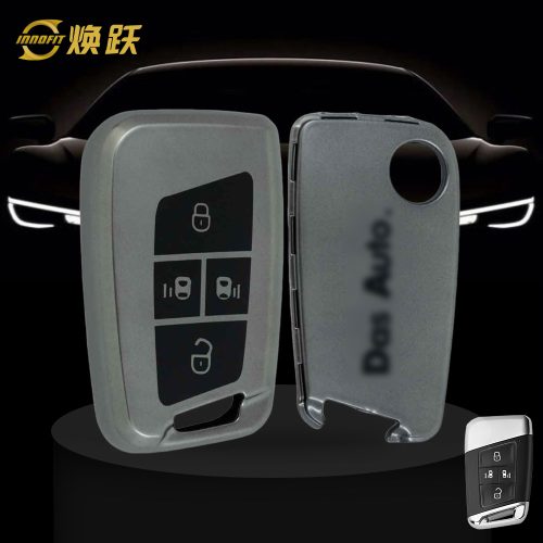 VOD3T1-Black-Metal Gray Plating- Car Key Cover For Volkswagen
