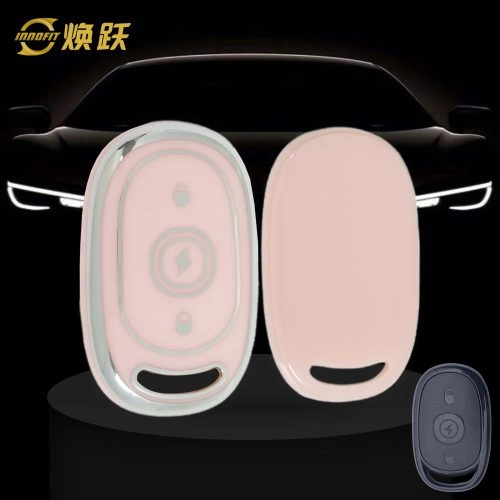 AAB2T1-Pink-Silver Plating- Car Key Cover For Aima