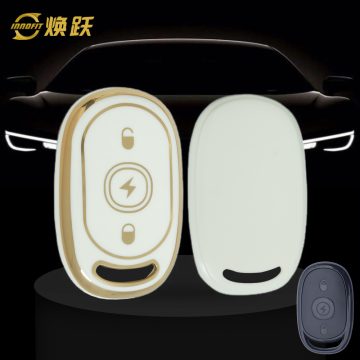 AAB2T1-White-Gold Plating- Car Key Cover For Aima