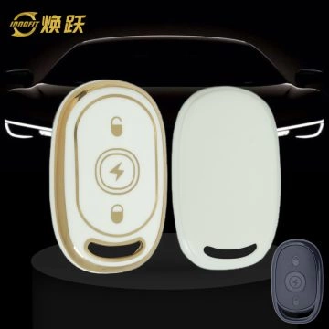 AAB2T1-White-Gold Plating- Car Key Cover For Aima