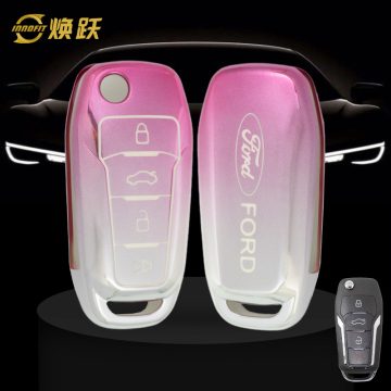 FOA7T1-Gradient Pink- Car Key Cover For Ford