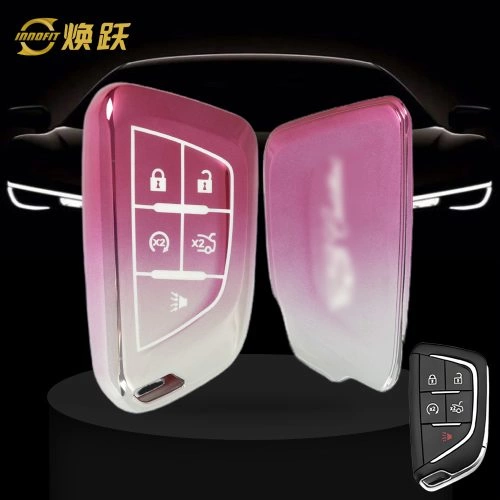 CAB1T1-Gradient Pink- Car Key Cover For Cadillac