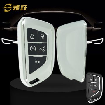 CAB1T1-Black Glue Style-Silver Plating- Car Key Cover For Cadillac