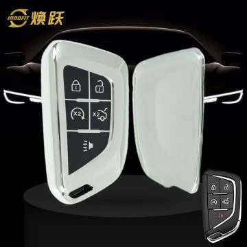 CAB1T1-Black Glue Style-Silver Plating- Car Key Cover For Cadillac