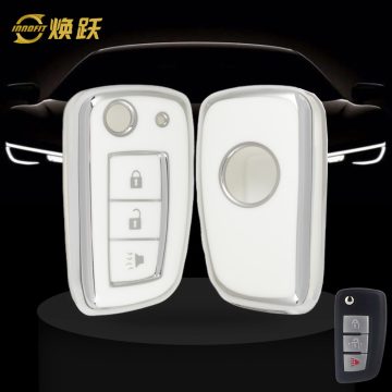 NIC3T1-White-Silver Plating- Car Key Cover For Nissan