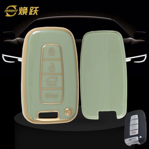 HYC2T1-Green-Gold Plating- Car Key Cover For Hyundai Kia