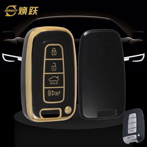 HYC2T1-Black-Gold Plating- Car Key Cover For Hyundai Kia