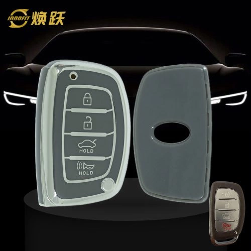 HYD3T1-Space Gray-Silver Plating- Car Key Cover For Hyundai