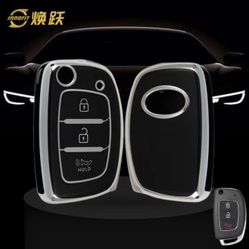 HYF4T1-Black-Silver Plating- Car Key Cover For Hyundai