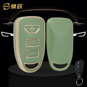 HYJ1T1-Green-Gold Plating- Car Key Cover For Hyundai Kia