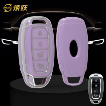 HYS1T1-Purple-Silver Plating- Car Key Cover For Hyundai