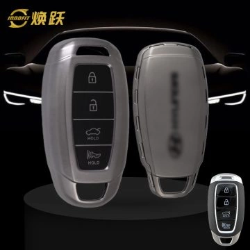 HYS1T1-Black-Metal Gray Plating- Car Key Cover For Hyundai