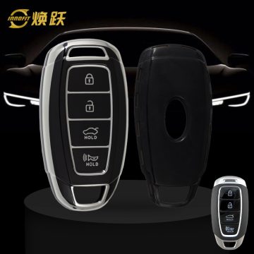 HYS1T1-Black-Silver Plating- Car Key Cover For Hyundai