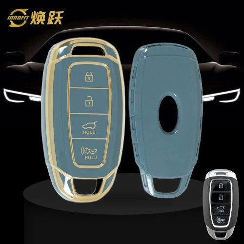 HYS1T1-Granny Grey-Gold Plating- Car Key Cover For Hyundai