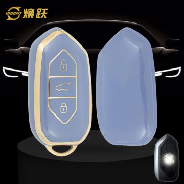 TGA1T1-Light Blue-Gold Plating- Car Key Cover For Togg