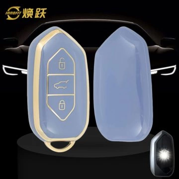 TGA1T1-Light Blue-Gold Plating- Car Key Cover For Togg