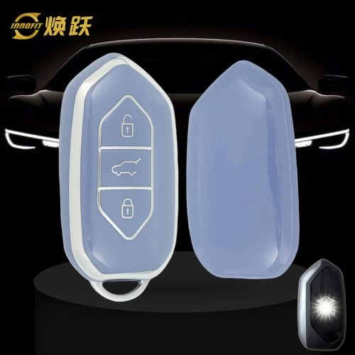 TGA1T1-Light Blue-Silver Plating- Car Key Cover For Togg