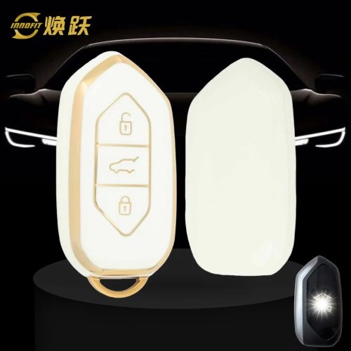 TGA1T1-White-Gold Plating- Car Key Cover For Togg