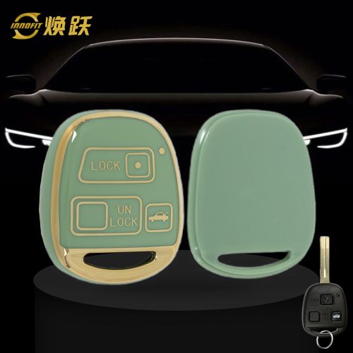 TON4T1-Green-Gold Plating- Car Key Cover For Toyota