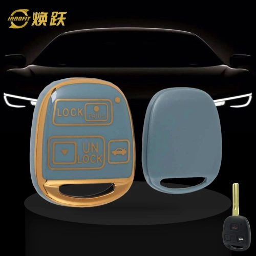 TON5T1-Granny Grey-Gold Plating- Car Key Cover For Toyota
