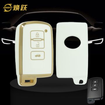 TOD1T1-White-Gold Plating- Car Key Cover For Toyota