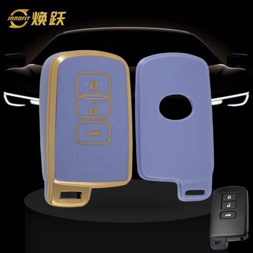 TOD1T1-Light Blue-Gold Plating- Car Key Cover For Toyota