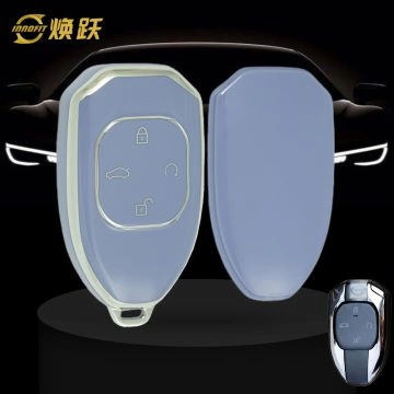 TRE1T1-Light Blue-Silver Plating- Car Key Cover For Trumpchi