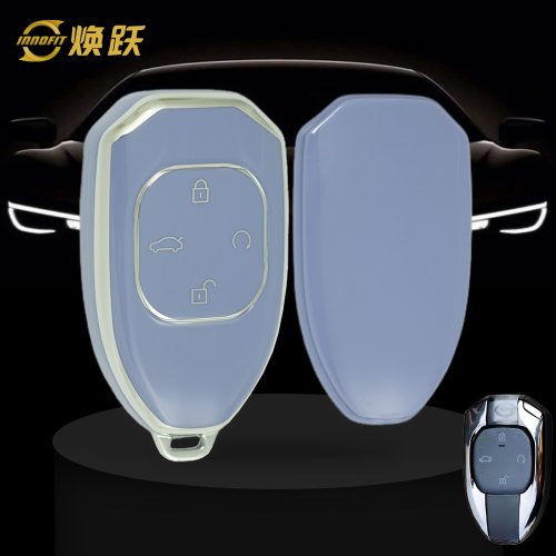 TRE1T1-Light Blue-Silver Plating- Car Key Cover For Trumpchi