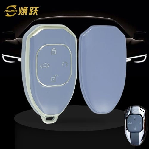 TRE1T1-Light Blue-Silver Plating- Car Key Cover For Trumpchi