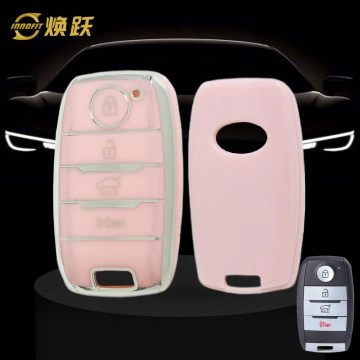 KIC1T1-Pink-Silver Plating- Car Key Cover For Kia