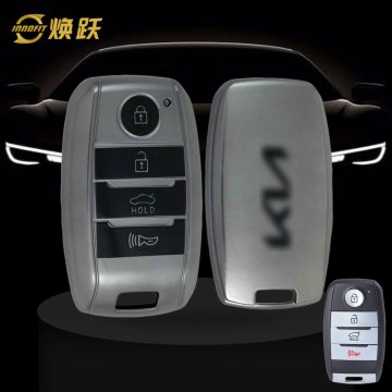 KIC1T1-Black-Metal Gray Plating- Car Key Cover For Kia