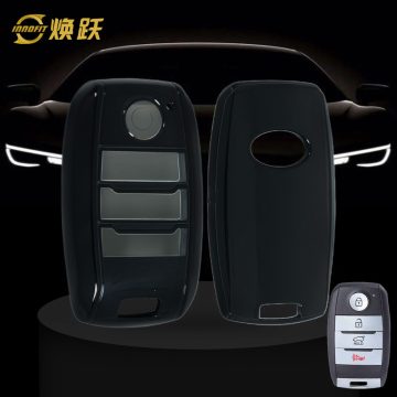KIC1T1-White Transparent Button-Black Plating- Car Key Cover For Kia