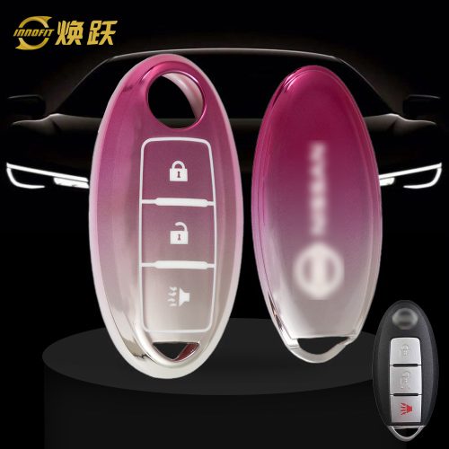 NIB2T1-Gradient Pink- Car Key Cover For Nissan Infiniti