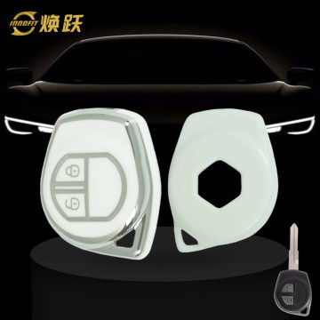 SUC1T1-White-Silver Plating- Car Key Cover For Suzuki Opel