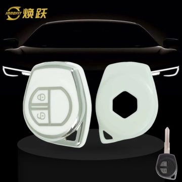 SUC1T1-White-Silver Plating- Car Key Cover For Suzuki Opel