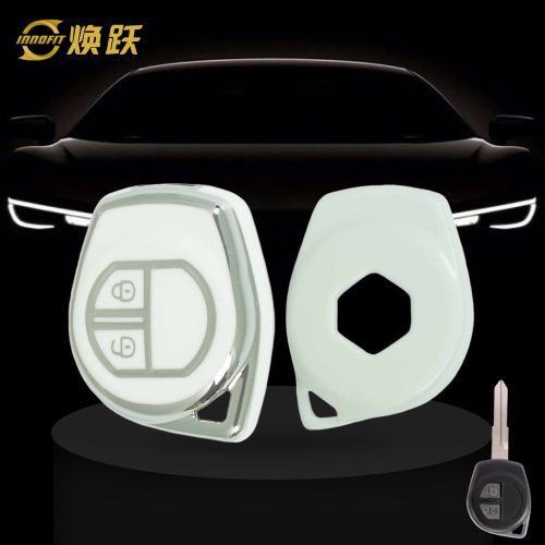 SUC1T1-White-Silver Plating- Car Key Cover For Suzuki Opel