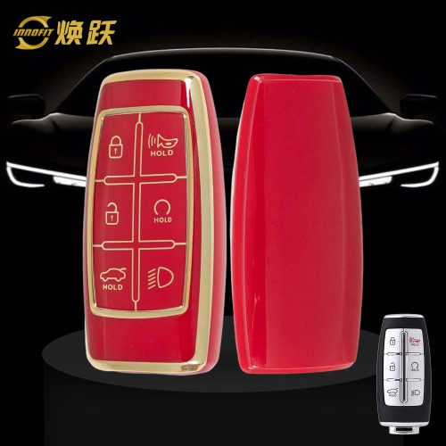 GNA2T1-Red-Gold Plating- Car Key Cover For GENESIS