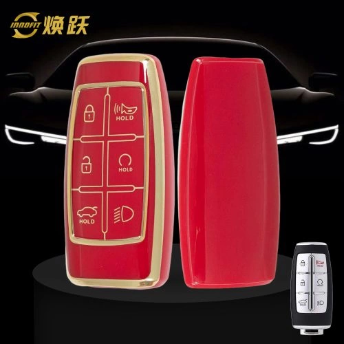 GNA2T1-Red-Gold Plating- Car Key Cover For GENESIS